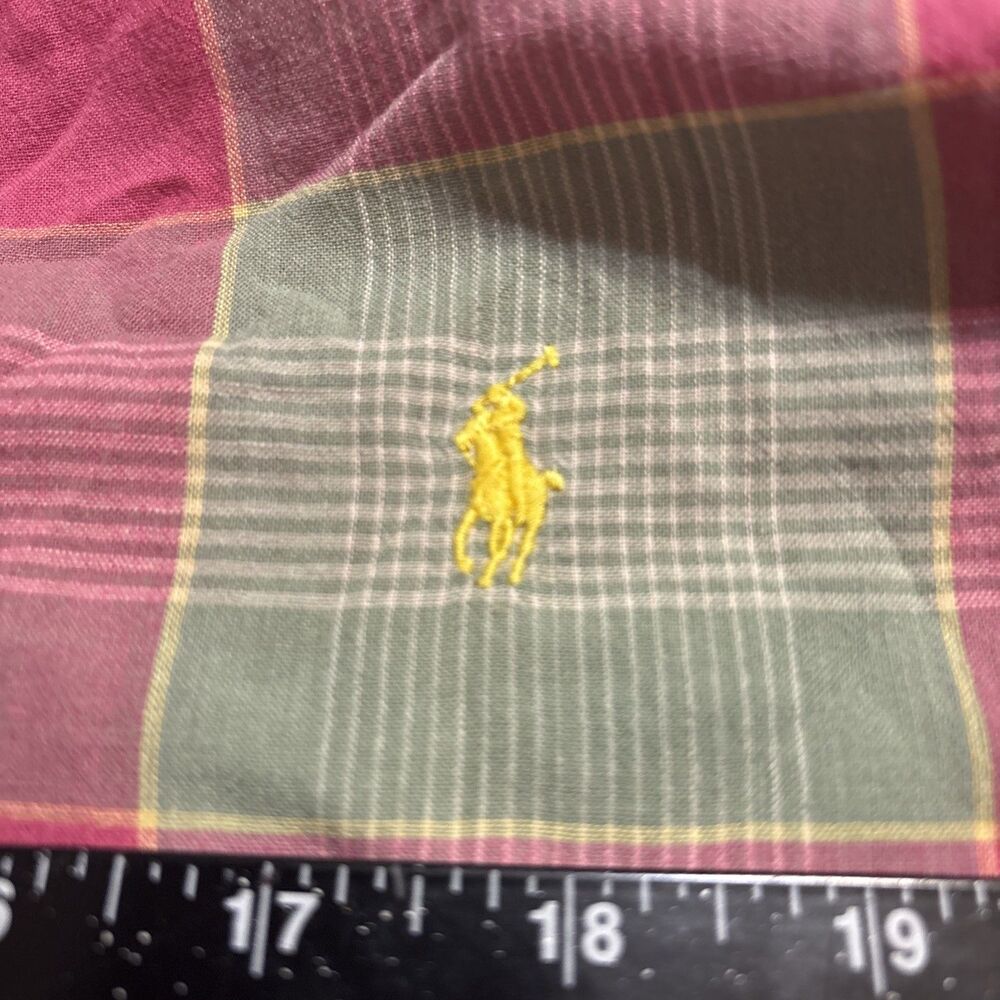 Ralph Lauren Shirt XL Men’s Authentic Indian Madras Plaid Pink Multicolor Preppy - Picture 6 of 9